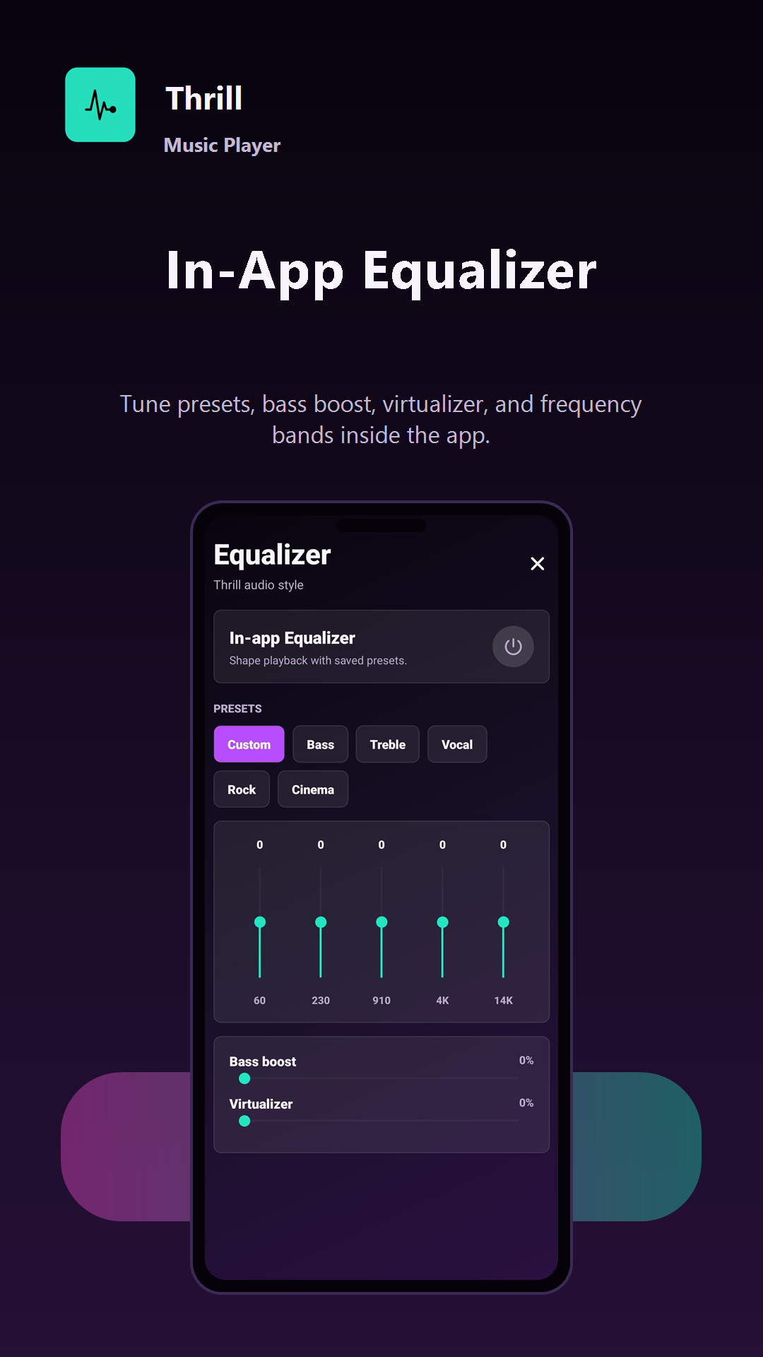Thrill in-app equalizer screen